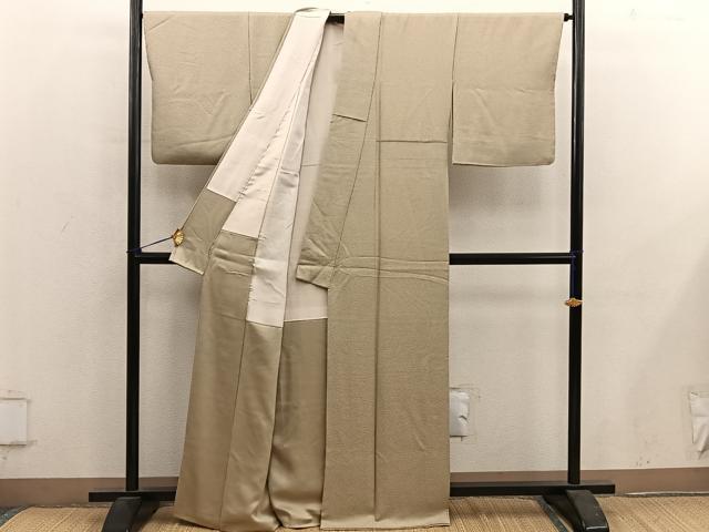平和屋着物■本草木染作家　瑞寶　色無地　紋意匠　桑染色　正絹　逸品　BAAY0622mz