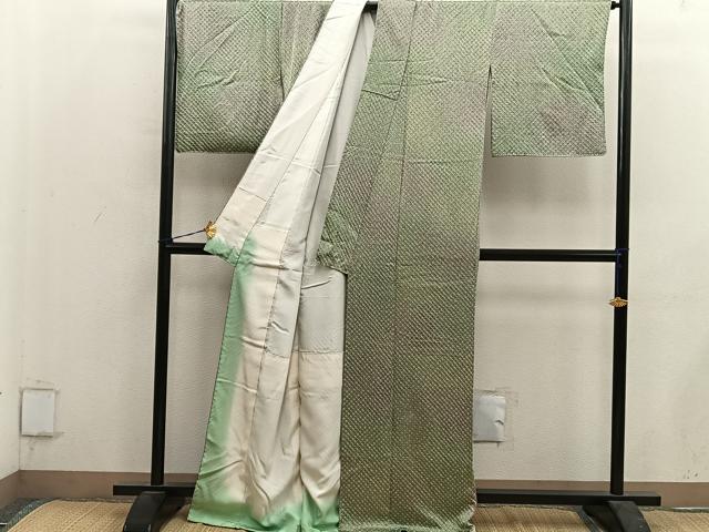 平和屋着物■上質な小紋　総絞り　暈し染め　正絹　逸品　BAAY0623mz