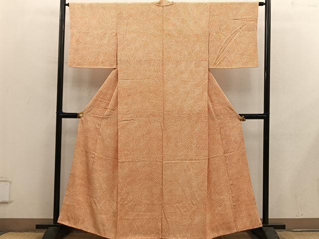 平和屋着物■上質な小紋　幾何学文様　正絹　逸品　BAAY0624mz
