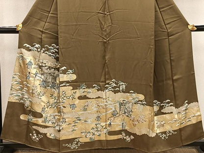 平和屋着物■訪問着　御所車人物花文　金彩　正絹　逸品　BAAY0626mz