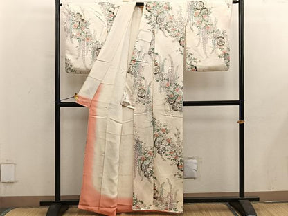 平和屋着物■上質な小紋　源氏車花文　金彩　正絹　逸品　BAAY0631mz