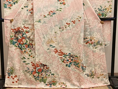 平和屋着物■豪華振袖　御所車花文　金彩　正絹　逸品　BAAY0632mz