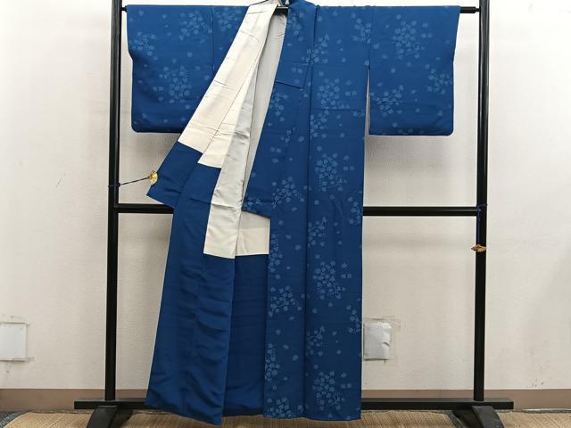 平和屋着物■上質な小紋　枝楓文　正絹　逸品　BAAY0637mz
