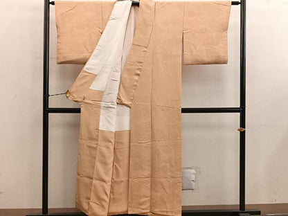 平和屋着物■上質な色無地　菱青海波地紋　萱草色　ますいわ屋扱い　正絹　逸品　BAAY0639mz