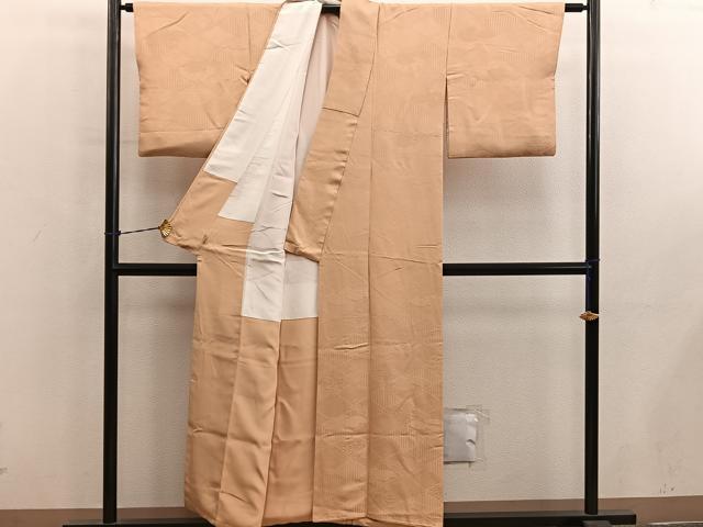 平和屋着物■上質な色無地　菱青海波地紋　萱草色　ますいわ屋扱い　正絹　逸品　BAAY0639mz