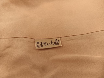 平和屋着物■上質な色無地　菱青海波地紋　萱草色　ますいわ屋扱い　正絹　逸品　BAAY0639mz