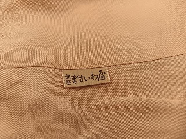 平和屋着物■上質な色無地　菱青海波地紋　萱草色　ますいわ屋扱い　正絹　逸品　BAAY0639mz