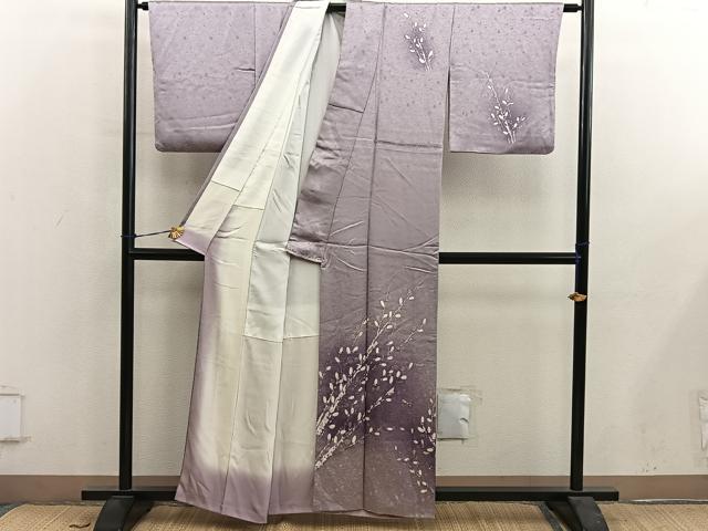 平和屋着物■訪問着　作家物　枝葉文　暈し染め　正絹　逸品　BAAY0642mz