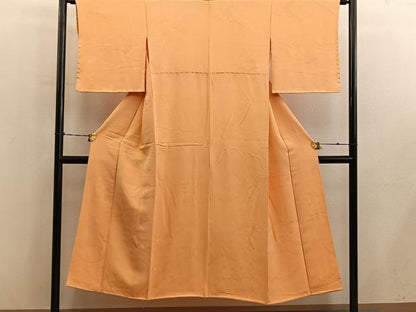 平和屋着物■上質な色無地　御所車花文　赤朽葉色　正絹　逸品　未使用　BAAY0646mz