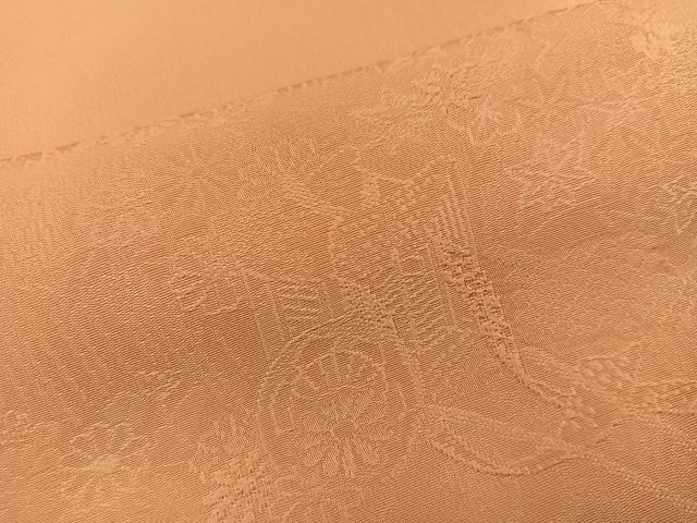 平和屋着物■上質な色無地　御所車花文　赤朽葉色　正絹　逸品　未使用　BAAY0646mz