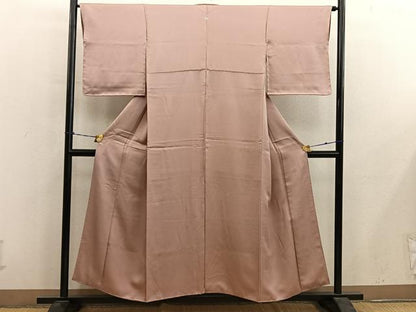 平和屋着物■上質な色無地　宍色　正絹　逸品　BAAY0648mz