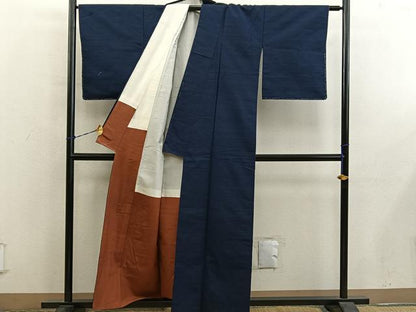 平和屋着物■上質な紬　黒緑色　正絹　逸品　BAAY0649mz