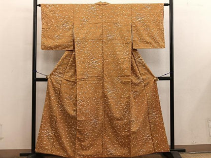 平和屋着物■上質な小紋　紬地　舞蝶文　正絹　逸品　BAAY0650mz