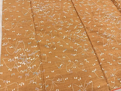 平和屋着物■上質な小紋　紬地　舞蝶文　正絹　逸品　BAAY0650mz