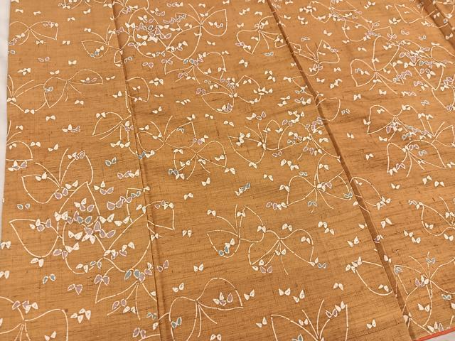 平和屋着物■上質な小紋　紬地　舞蝶文　正絹　逸品　BAAY0650mz