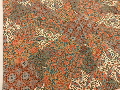 平和屋着物■上質な小紋　更紗花文　正絹　逸品　BAAY0651mz
