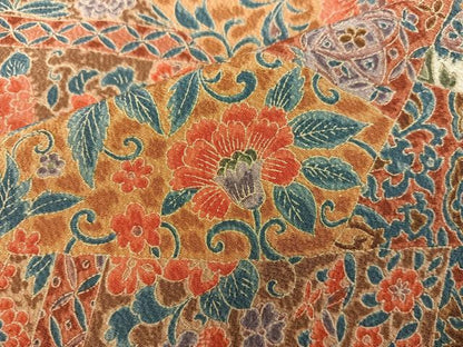 平和屋着物■上質な小紋　更紗花文　正絹　逸品　BAAY0651mz