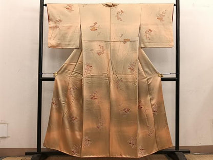 平和屋着物■上質な小紋　陶器花文　暈し染め　正絹　逸品　BAAY0654mz