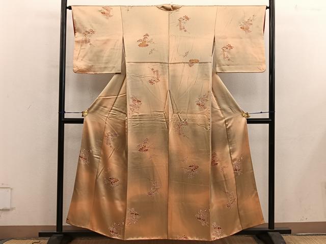 平和屋着物■上質な小紋　陶器花文　暈し染め　正絹　逸品　BAAY0654mz