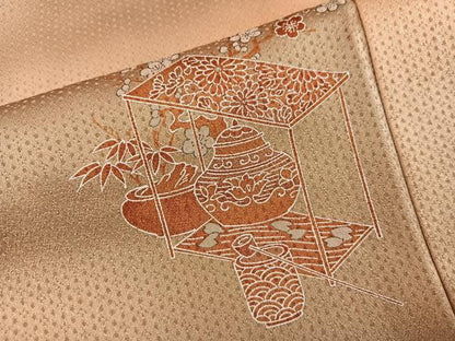 平和屋着物■上質な小紋　陶器花文　暈し染め　正絹　逸品　BAAY0654mz