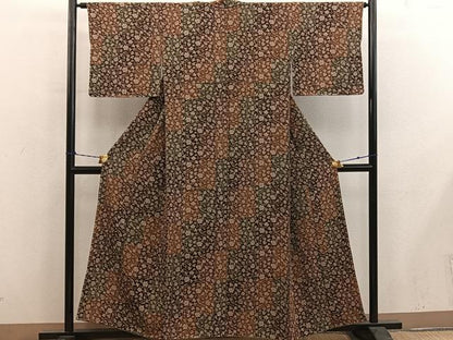 平和屋着物■上質な小紋　椿唐草文　正絹　逸品　BAAY0657mz
