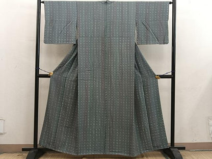 平和屋着物■上質な小紋　幾何学文様　正絹　逸品　BAAY0658mz