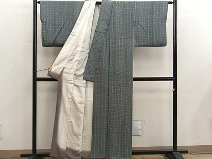 平和屋着物■上質な小紋　幾何学文様　正絹　逸品　BAAY0658mz