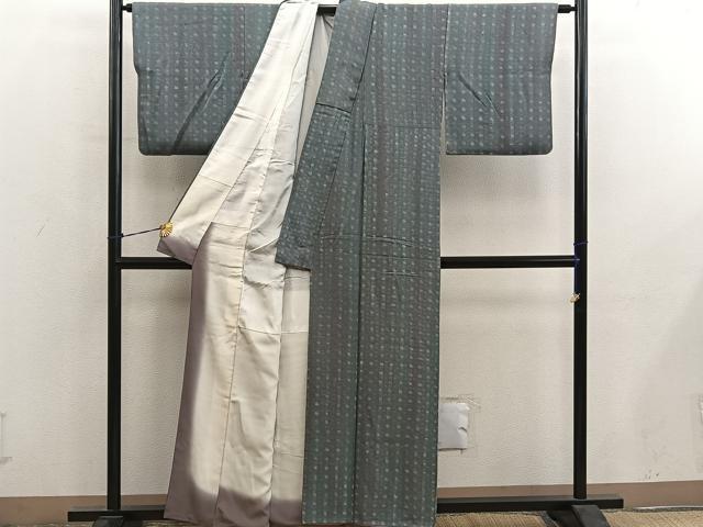 平和屋着物■上質な小紋　幾何学文様　正絹　逸品　BAAY0658mz