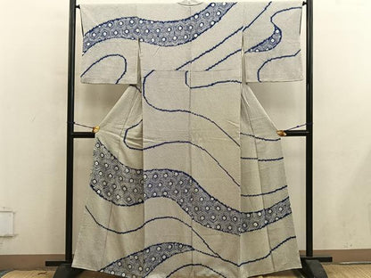 平和屋着物●訪問着　総絞り　亀甲文　正絹　逸品　BAAY0659mz