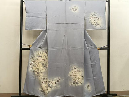 平和屋着物■訪問着　刺繍　牡丹花文　暈し染め　正絹　逸品　BAAY0660mz