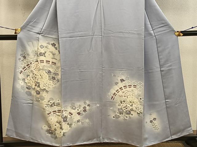 平和屋着物■訪問着　刺繍　牡丹花文　暈し染め　正絹　逸品　BAAY0660mz