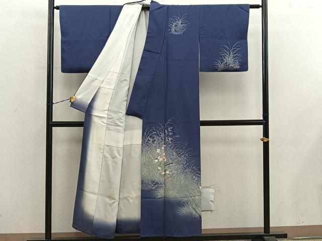 平和屋着物■訪問着　作家物　風景花文　暈し染め　正絹　逸品　BAAY0661mz