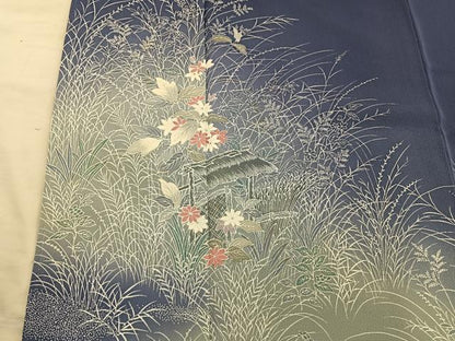 平和屋着物■訪問着　作家物　風景花文　暈し染め　正絹　逸品　BAAY0661mz