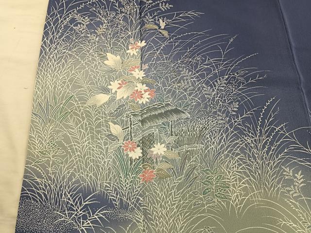 平和屋着物■訪問着　作家物　風景花文　暈し染め　正絹　逸品　BAAY0661mz