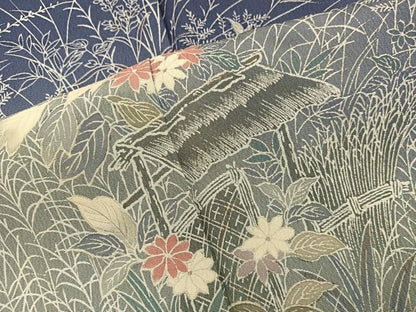 平和屋着物■訪問着　作家物　風景花文　暈し染め　正絹　逸品　BAAY0661mz