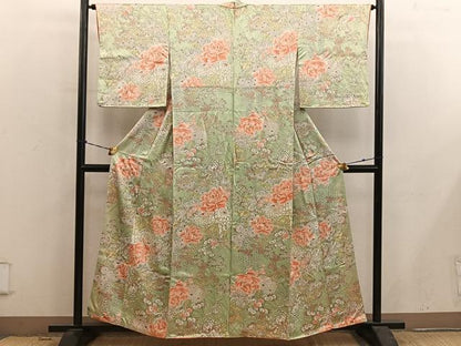 平和屋着物■上質な小紋　草花文　正絹　逸品　BAAY0662mz