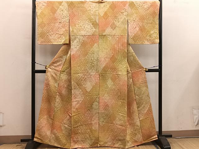 平和屋着物■上質な小紋　枝花文　暈し染め　正絹　逸品　BAAY0663mz