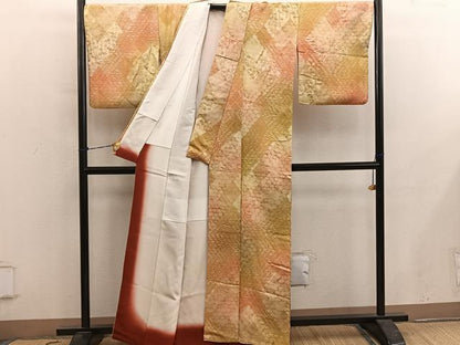 平和屋着物■上質な小紋　枝花文　暈し染め　正絹　逸品　BAAY0663mz