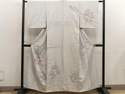 平和屋着物■訪問着　牡丹花文　正絹　逸品　BAAY0664mz