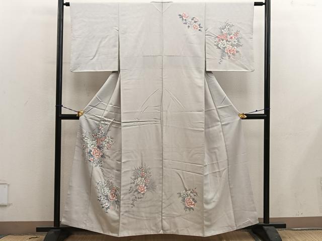平和屋着物■訪問着　牡丹花文　正絹　逸品　BAAY0664mz