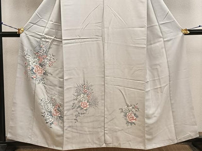 平和屋着物■訪問着　牡丹花文　正絹　逸品　BAAY0664mz