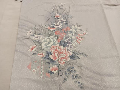 平和屋着物■訪問着　牡丹花文　正絹　逸品　BAAY0664mz
