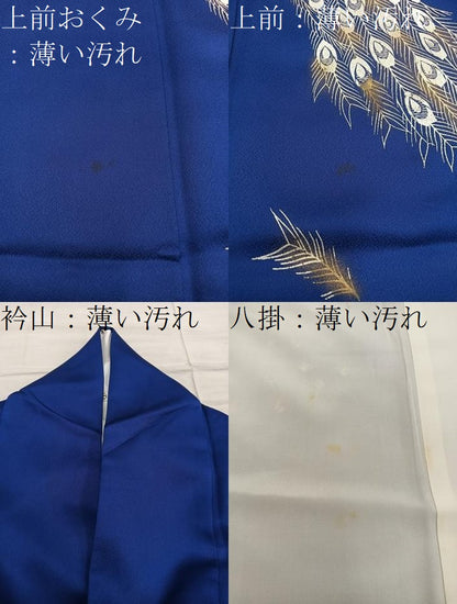 平和屋着物■訪問着　刺繍　孔雀　金銀糸　正絹　逸品　BAAY0665mz