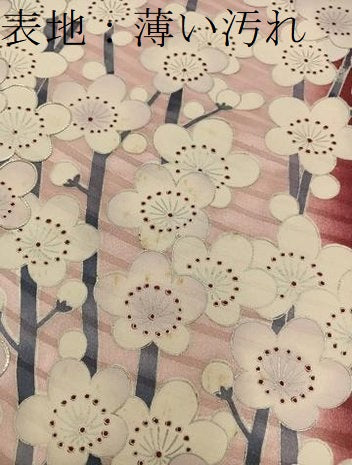 平和屋着物■豪華振袖　刺繍　枝梅文　暈し染め　銀彩　正絹　逸品　BAAY0666mz