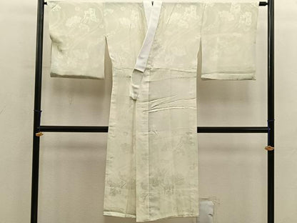 平和屋着物■長襦袢　無双仕立て　御所車花文　暈し染め　正絹　逸品　BAAY0671mz