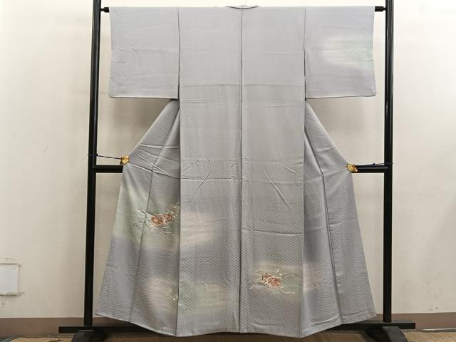 平和屋着物■訪問着　駒刺繍　文箱花文　暈し染め　金彩　正絹　逸品　BAAY0677mz