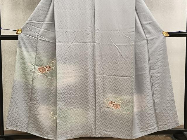 平和屋着物■訪問着　駒刺繍　文箱花文　暈し染め　金彩　正絹　逸品　BAAY0677mz