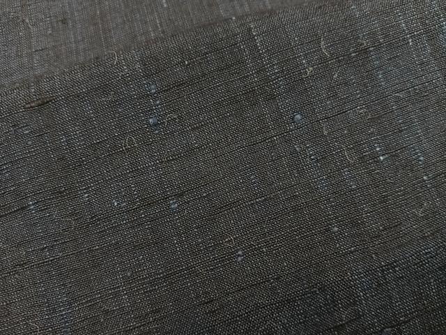 平和屋着物■上質な紬　黒緑色　正絹　逸品　BAAY0679mz