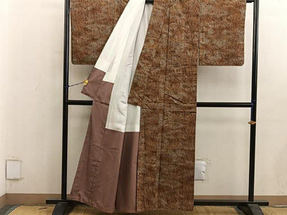 平和屋着物■上質な紬　絣文様　正絹　逸品　BAAY0684mz