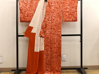 平和屋着物■上質な小紋　絞り　幾何学文様　正絹　逸品　BAAY0685mz
